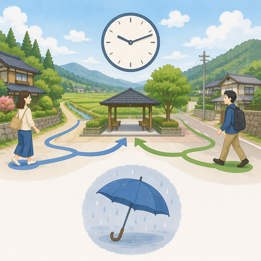 舟橋村で初対面の昼デート｜雨・雪の日も30分で会う計画