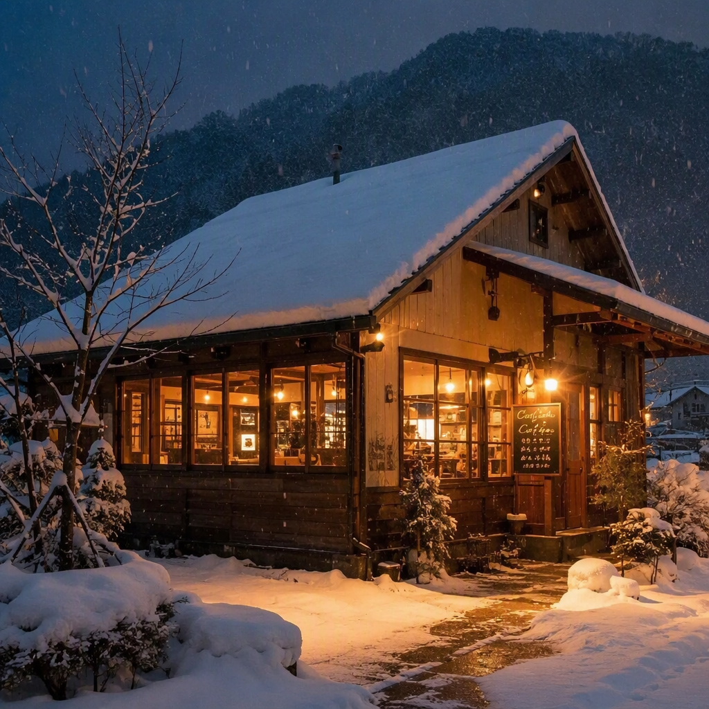 雪の日デートは呉羽山の隠れ家カフェで決まり