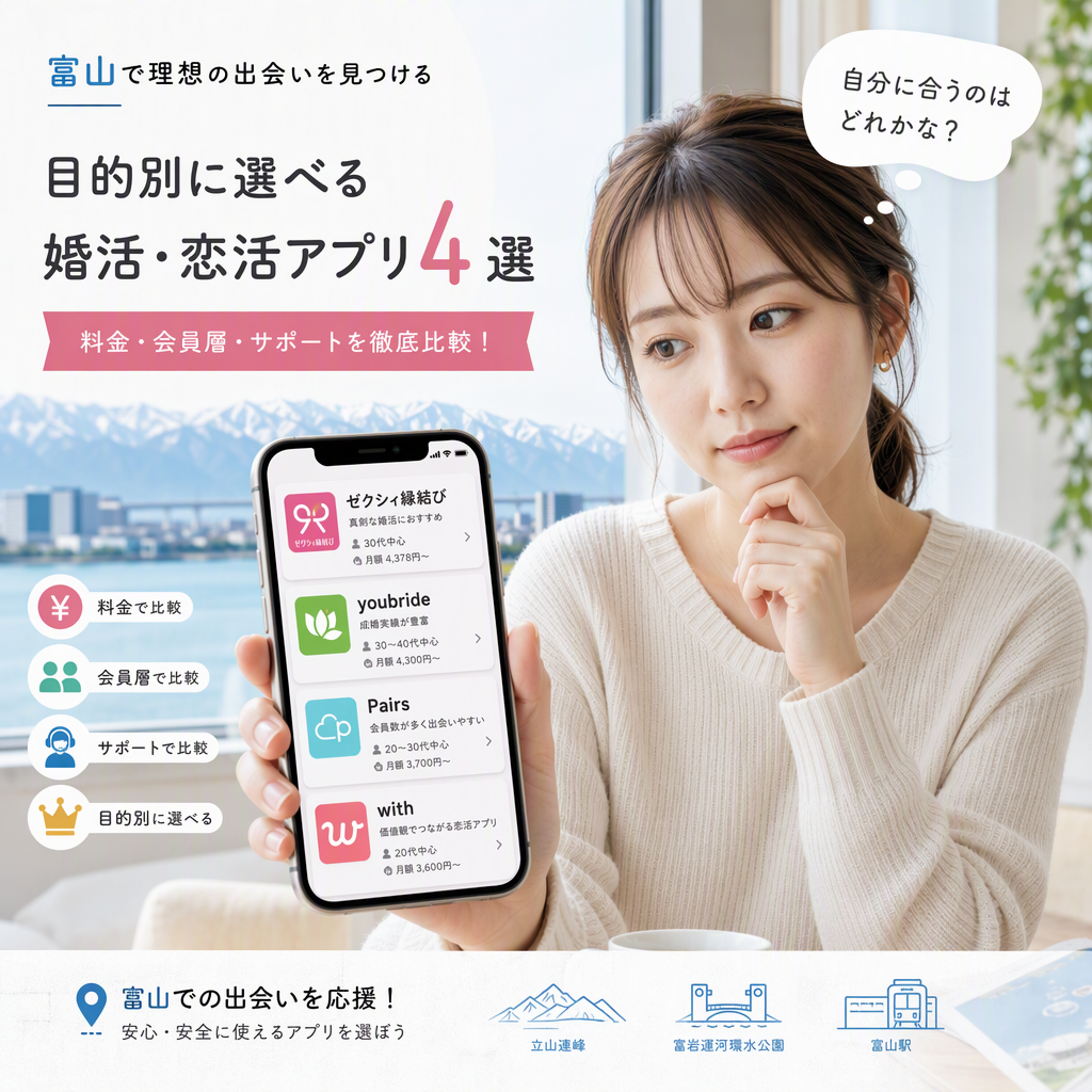 富山で婚活を始める女性へ｜おすすめ4選